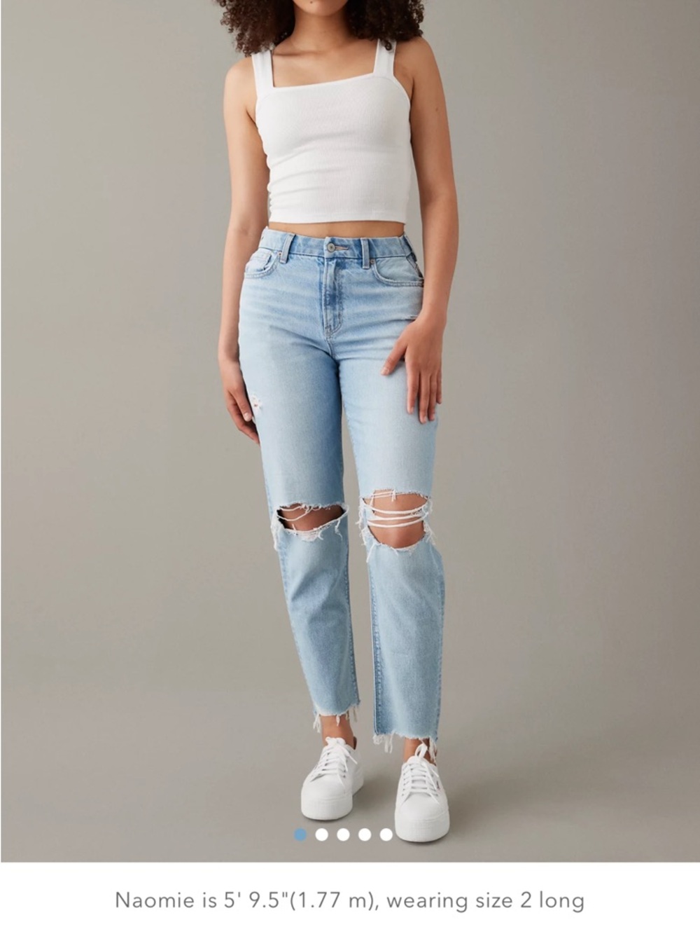American Eagle Outfitters AE Strigid Curvy Ripped Mom Jean